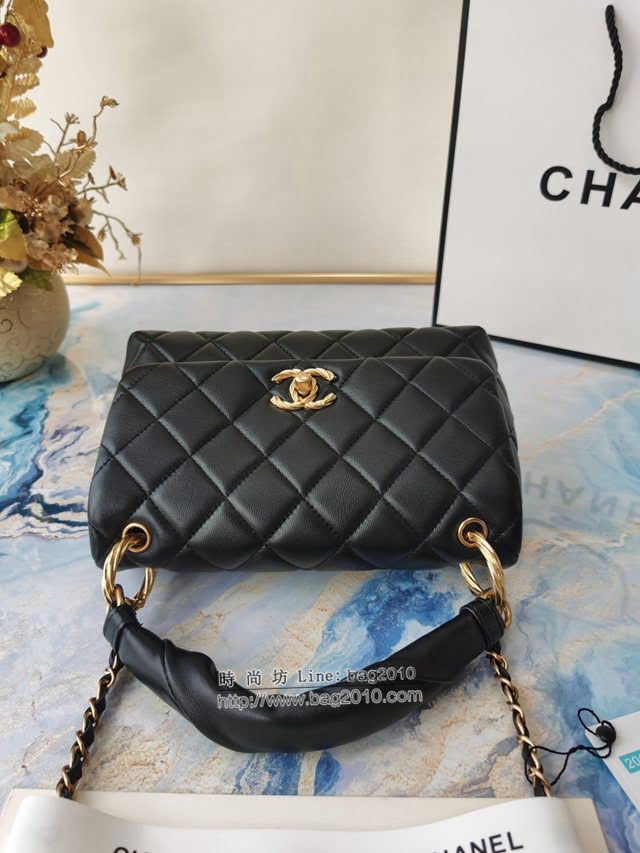 Chanel女包 香奈兒專櫃最新款羊皮金屬鏈條裝飾把柄女包 Chanel手拎斜挎鏈條包 AS2044  djc4141
